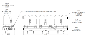 50HP 200CFM desiccant cartridge air dryer system