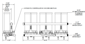 P6C-L high capacity desiccant cartridge air dryer system